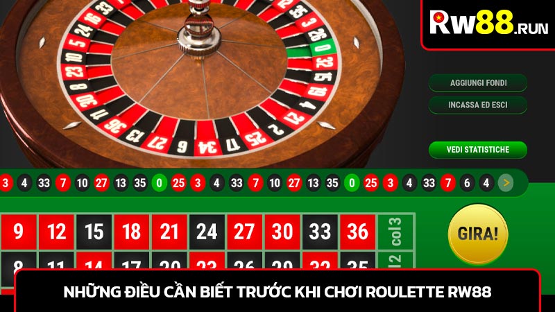 Những điều cần biết trước khi chơi roulette rw88