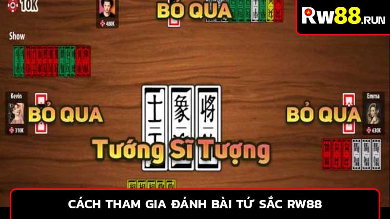 Cách tham gia đánh bài tứ sắc Rw88